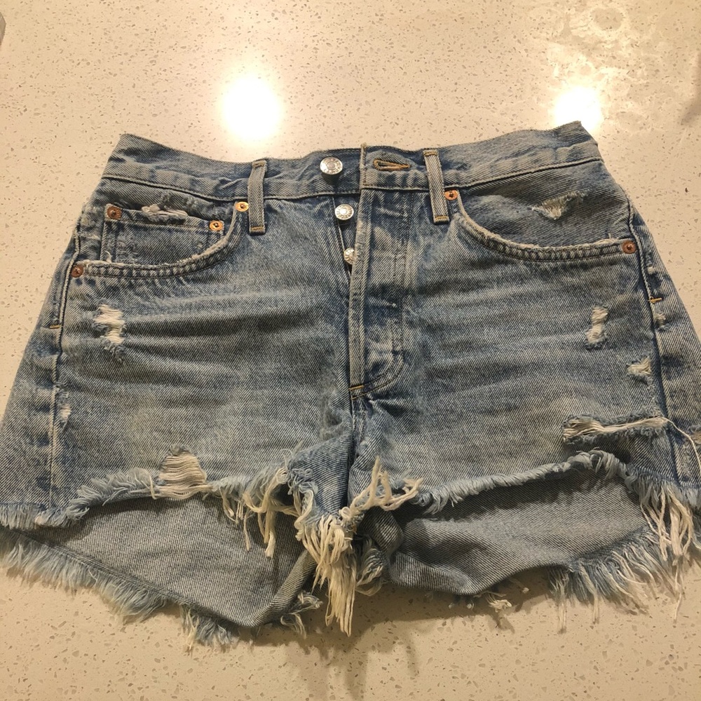 Agolde Blue Jean Shorts